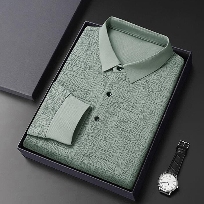 ✨New Arrival✨-Men’s Elegant Casual 3-button Lapel Collar Long-sleeve T-shirt-15