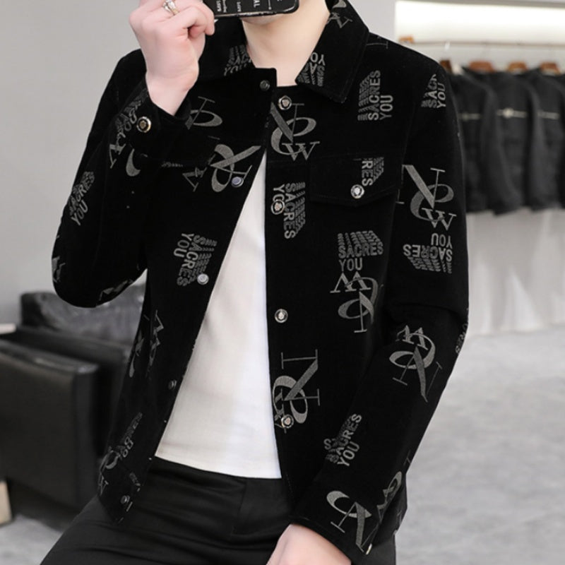 ✨New Arrival✨Men's Print Lapel Button Down Jacket-2