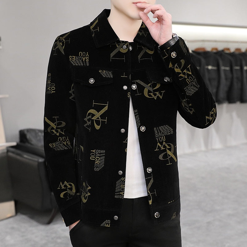 ✨New Arrival✨Men's Print Lapel Button Down Jacket-3