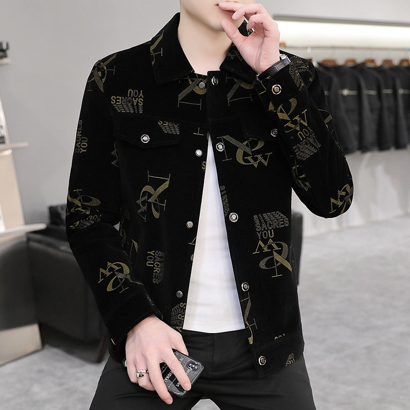 ✨New Arrival✨Men's Print Lapel Button Down Jacket-6