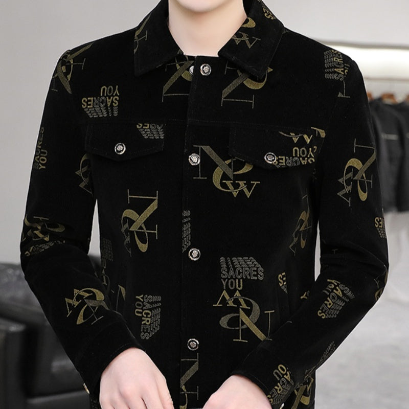 ✨New Arrival✨Men's Print Lapel Button Down Jacket-10