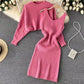 ✨New Arrival✨Women’s Two Piece Sweater Set Crop Top & Bodycon Dress-4