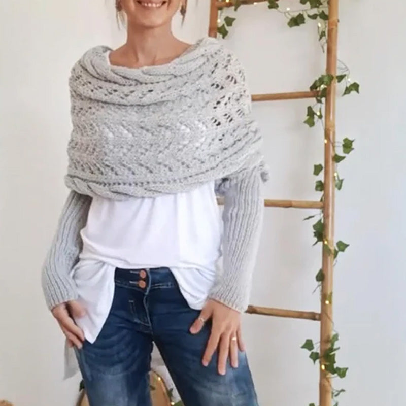💝Gift Idea Hot sale 50% OFF🔥Women's Wrap Knit Shawl with Sleeves-6