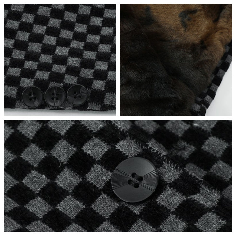 Men’s Trendy Checkered Warm Jacket with Pockets-5