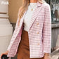 💕✨New Arrival✨💕Plaid Tweed Blazer Jacket for Women-10