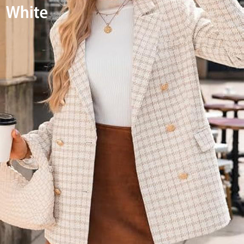 💕✨New Arrival✨💕Plaid Tweed Blazer Jacket for Women-12
