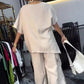 ✨New Arrival✨【🔥2-piece set】💖Women's Round Neck T-Shirt and Trousers Two-Piece Suit-2