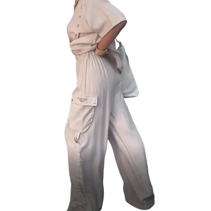 ✨New Arrival✨【🔥2-piece set】💖Women's Round Neck T-Shirt and Trousers Two-Piece Suit-5