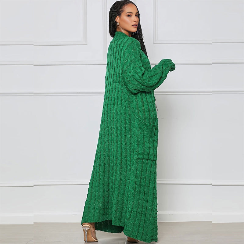 ✨New Arrival✨Women's Cable Knit Long Cardigan with Pockets-6