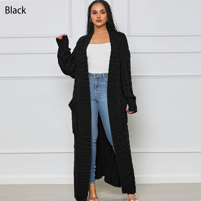✨New Arrival✨Women's Cable Knit Long Cardigan with Pockets-11