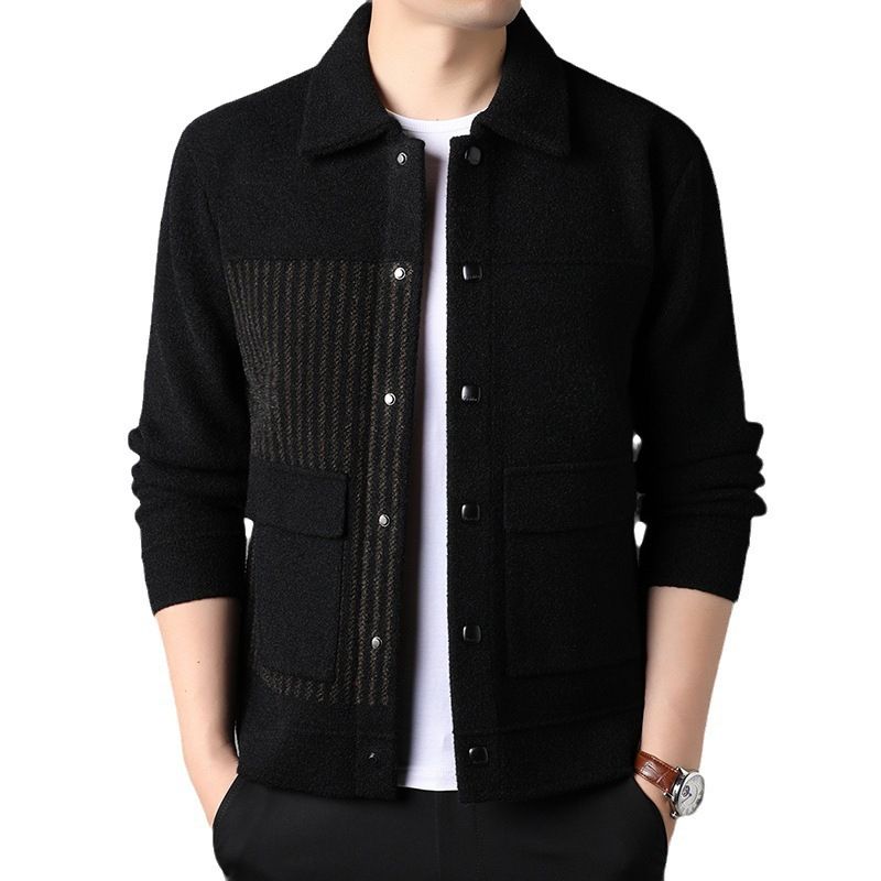 ✨New Arrival✨Men’s Casual Button Tweed Jacket with Lapel Collar-5