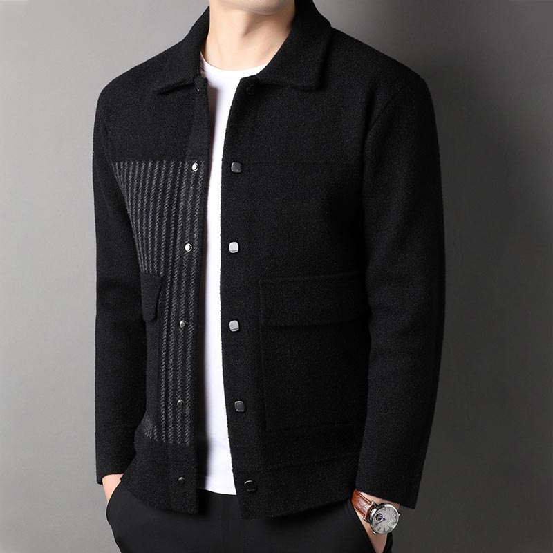 ✨New Arrival✨Men’s Casual Button Tweed Jacket with Lapel Collar-11