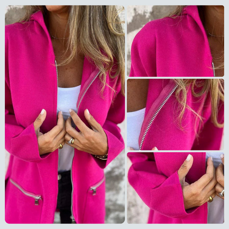 🍁Autumn New Releases🍁Casual Fashion Long-Sleeve Zip-Up Hooded Sweatshirt Jacket-4