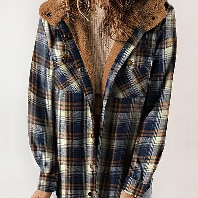 Autumn and Winter Series 44% OFF❄️Women's Winter Trendy Plaid Hooded Jacket💖-8