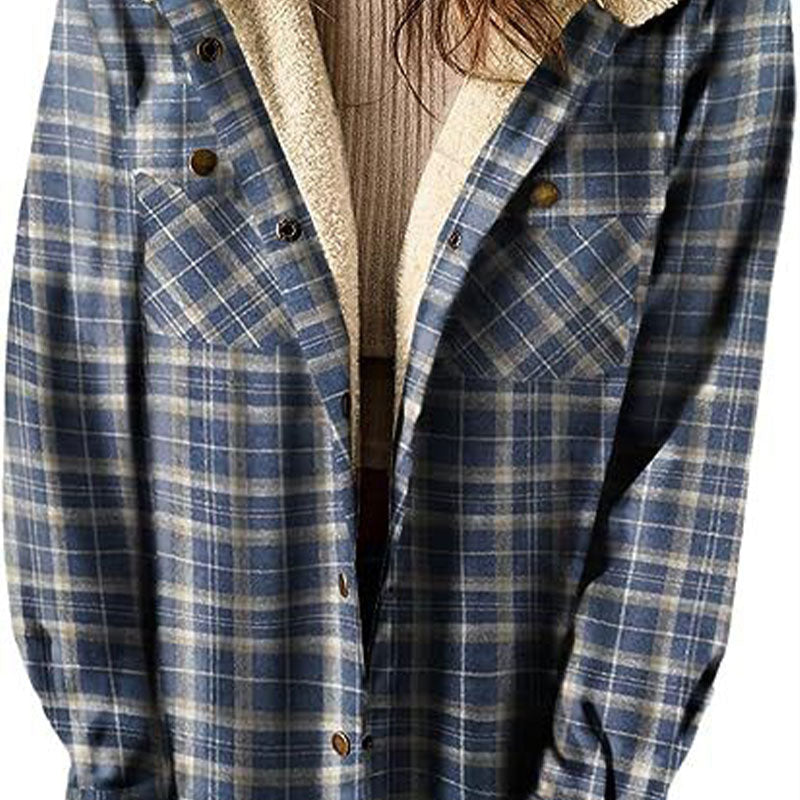 Autumn and Winter Series 44% OFF❄️Women's Winter Trendy Plaid Hooded Jacket💖-13