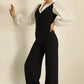 ✨New Arrival✨Women's Striped Lapel Long Sleeve Jumpsuits-4