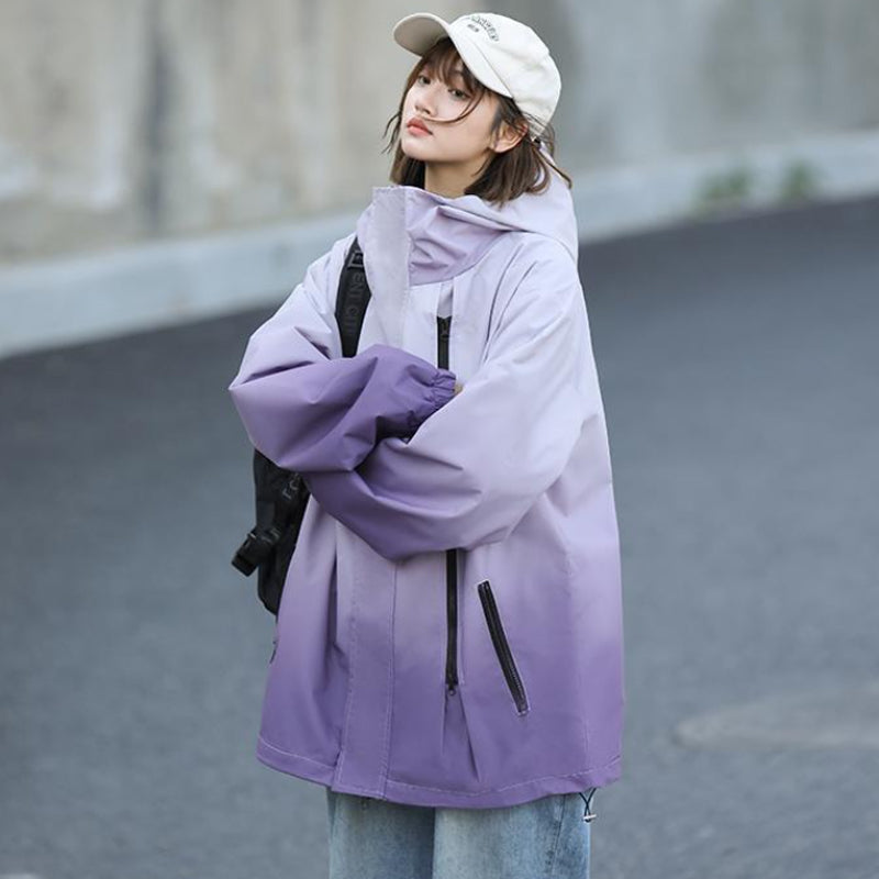 ✨New Arrival✨Gradient Color Unisex Hooded Windproof and Waterproof Jacket-1