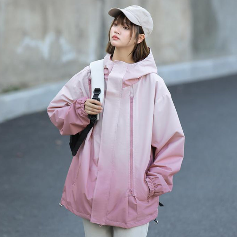 ✨New Arrival✨Gradient Color Unisex Hooded Windproof and Waterproof Jacket-4