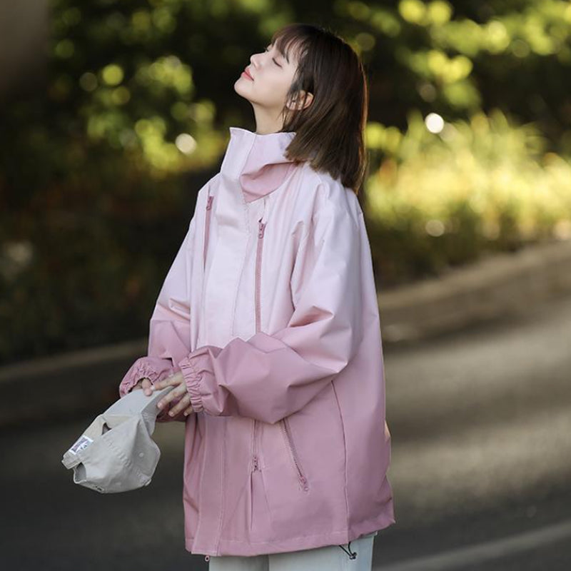 ✨New Arrival✨Gradient Color Unisex Hooded Windproof and Waterproof Jacket-5