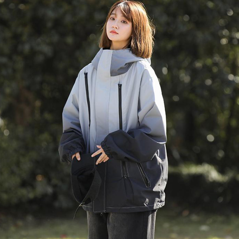✨New Arrival✨Gradient Color Unisex Hooded Windproof and Waterproof Jacket-13