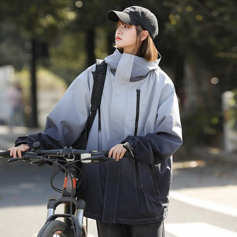 ✨New Arrival✨Gradient Color Unisex Hooded Windproof and Waterproof Jacket-12
