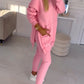 🎁Women's Fashion Solid Color Hoodie And Lined Leggings Two-Piece Set-5