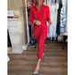 ✨New Arrival✨Women's Sexy Red Long Sleeve Lapel Dress-4