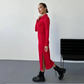 ✨New Arrival✨Women's Sexy Red Long Sleeve Lapel Dress-7