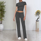 🔥Clearance Sale🔥Women's Casual Solid Color T-Shirt & Straight Leg Pants Set-3