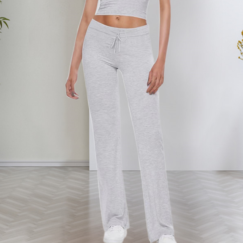 🔥Clearance Sale🔥Women's Casual Solid Color T-Shirt & Straight Leg Pants Set-5