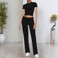 🔥Clearance Sale🔥Women's Casual Solid Color T-Shirt & Straight Leg Pants Set-4