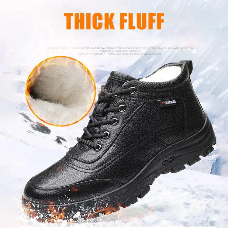🔥Men's Padded Thickened Warm Leather Shoes-4
