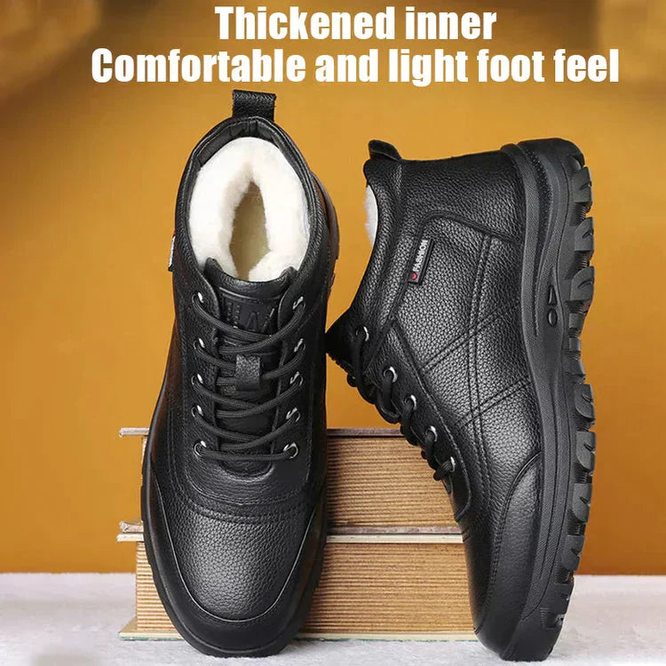 🔥Men's Padded Thickened Warm Leather Shoes-1