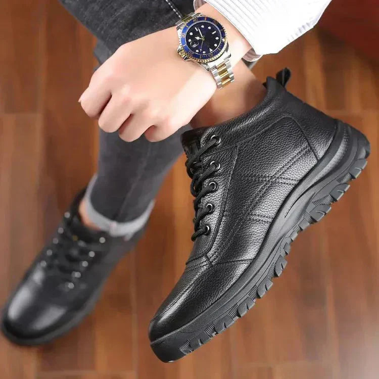 🔥Men's Padded Thickened Warm Leather Shoes-5