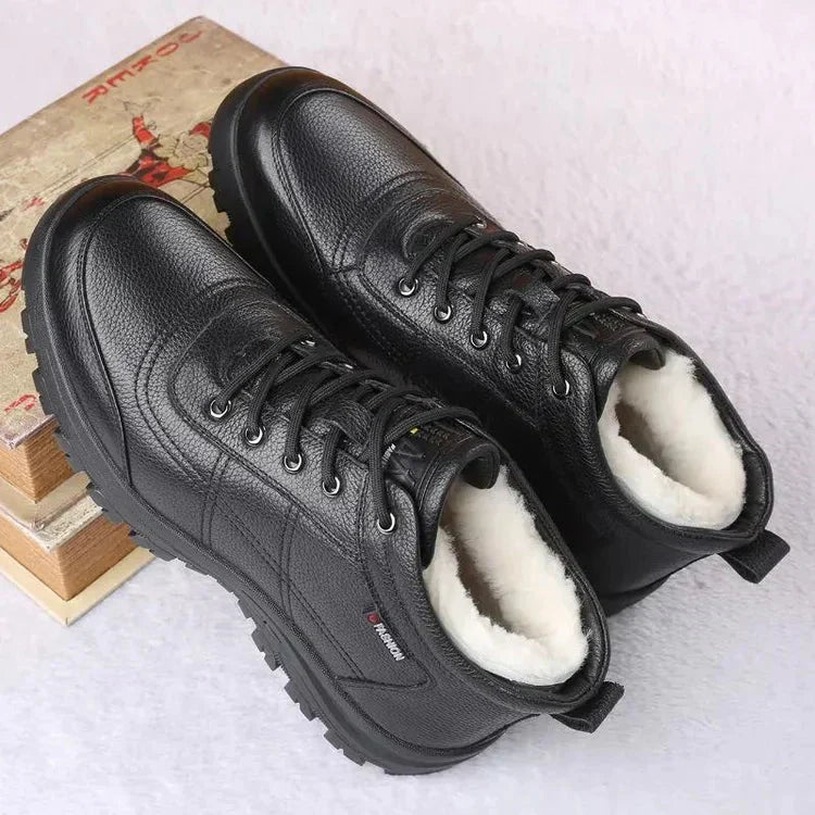 🔥Men's Padded Thickened Warm Leather Shoes-6