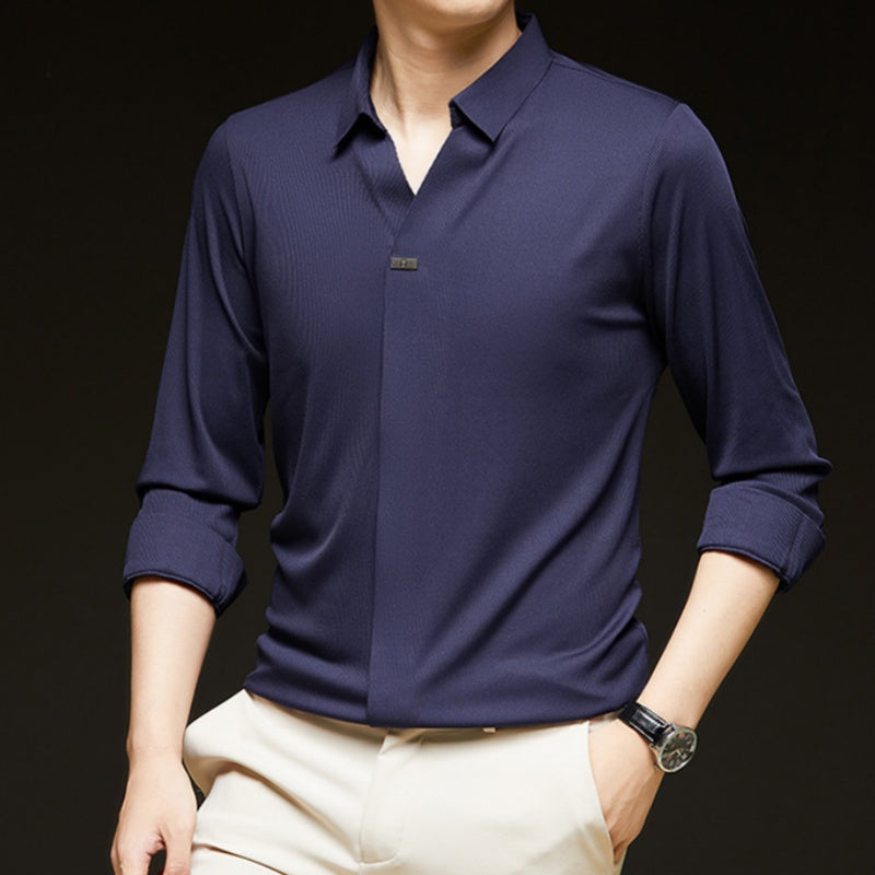 ✨New Arrival✨Comfortable Men's Solid Color Long Sleeve Shirt-4