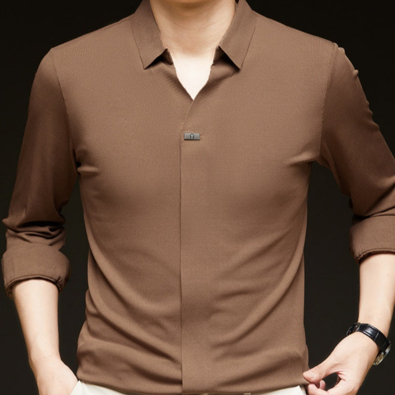 ✨New Arrival✨Comfortable Men's Solid Color Long Sleeve Shirt-13