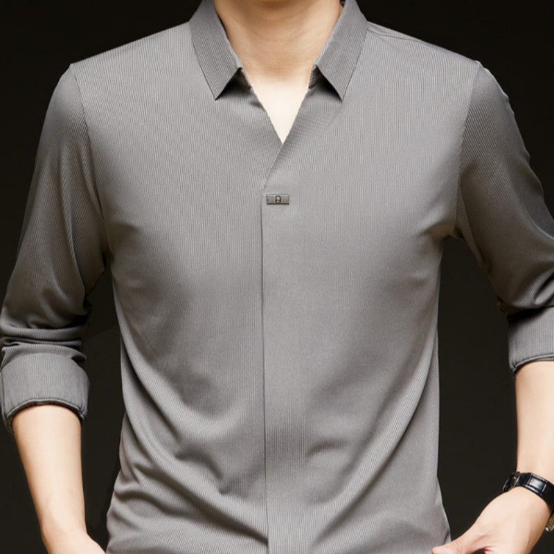 ✨New Arrival✨Comfortable Men's Solid Color Long Sleeve Shirt-16