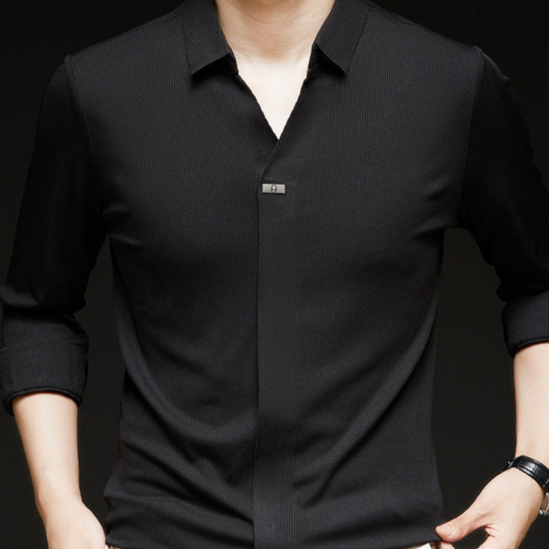 ✨New Arrival✨Comfortable Men's Solid Color Long Sleeve Shirt-15