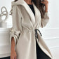 ✨New Arrival✨Women’s Trendy Tie Waist Hooded Long Coat-2