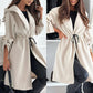 ✨New Arrival✨Women’s Trendy Tie Waist Hooded Long Coat-6