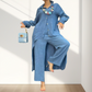 Women’s Trendy Solid Color Two-Piece Outfit Long Sleeve Shirt & Pants-5