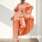 Women’s Trendy Solid Color Two-Piece Outfit Long Sleeve Shirt & Pants-12