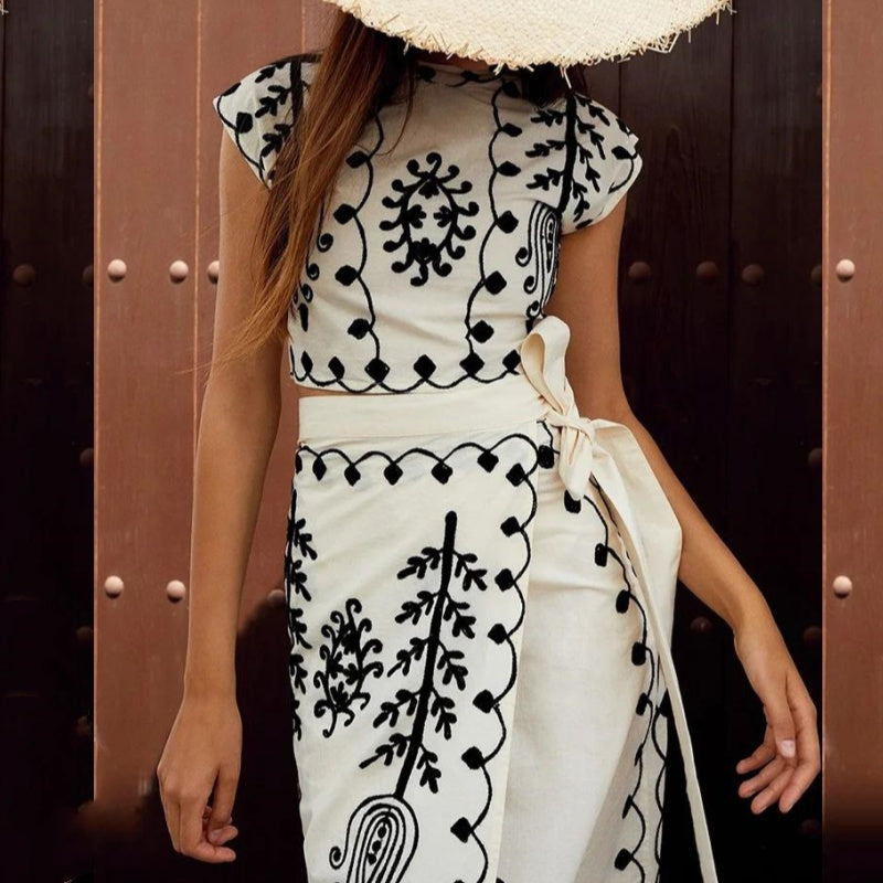 ✨New Arrival✨Women's Print Top ＆ Long Skirt 2-Piece Set-2