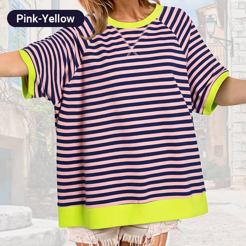✨New Arrival✨Women's Oversize Striped T-Shirts-12