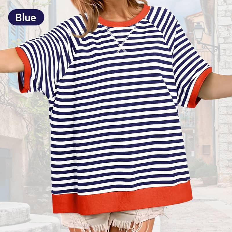 ✨New Arrival✨Women's Oversize Striped T-Shirts-13