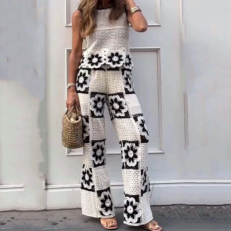 🔥HOT Sale🔥Women's Vintage Floral Crochet Two-Piece Set-3