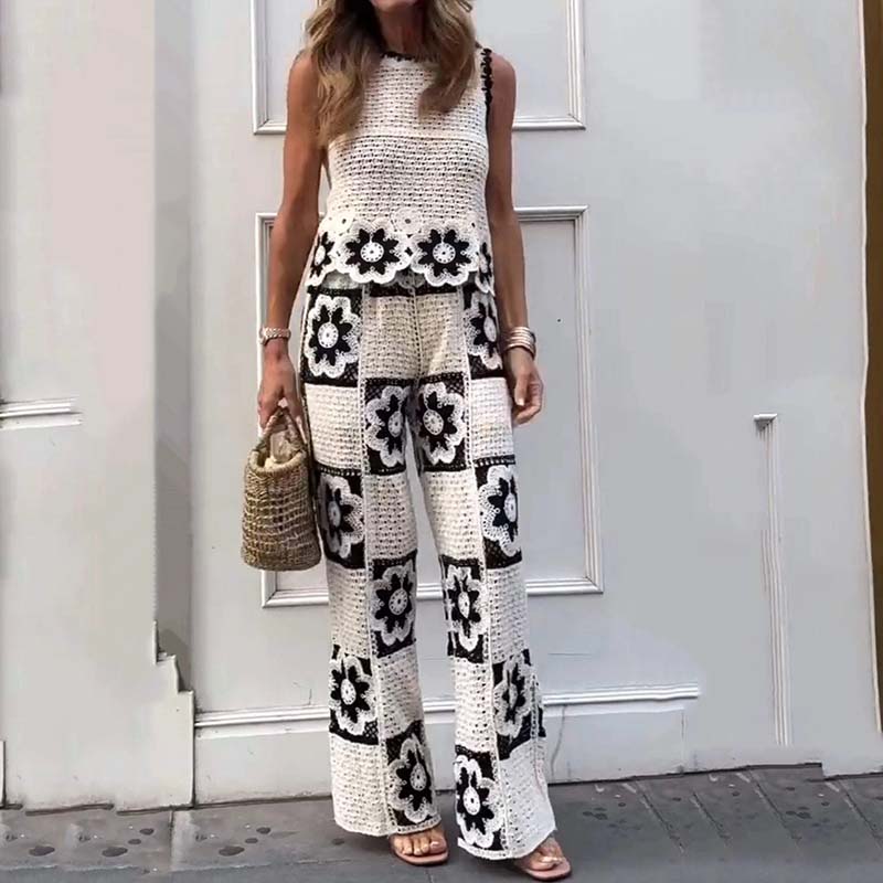 🔥HOT Sale🔥Women's Vintage Floral Crochet Two-Piece Set-2