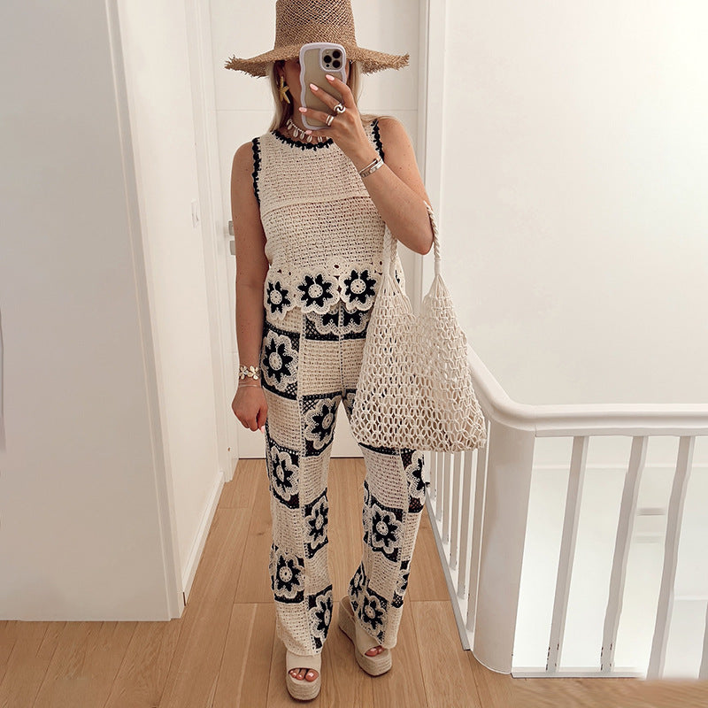 🔥HOT Sale🔥Women's Vintage Floral Crochet Two-Piece Set-5