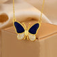 Hot Sale🔥Magnetic Gradient Gemstone Butterfly Necklace-2